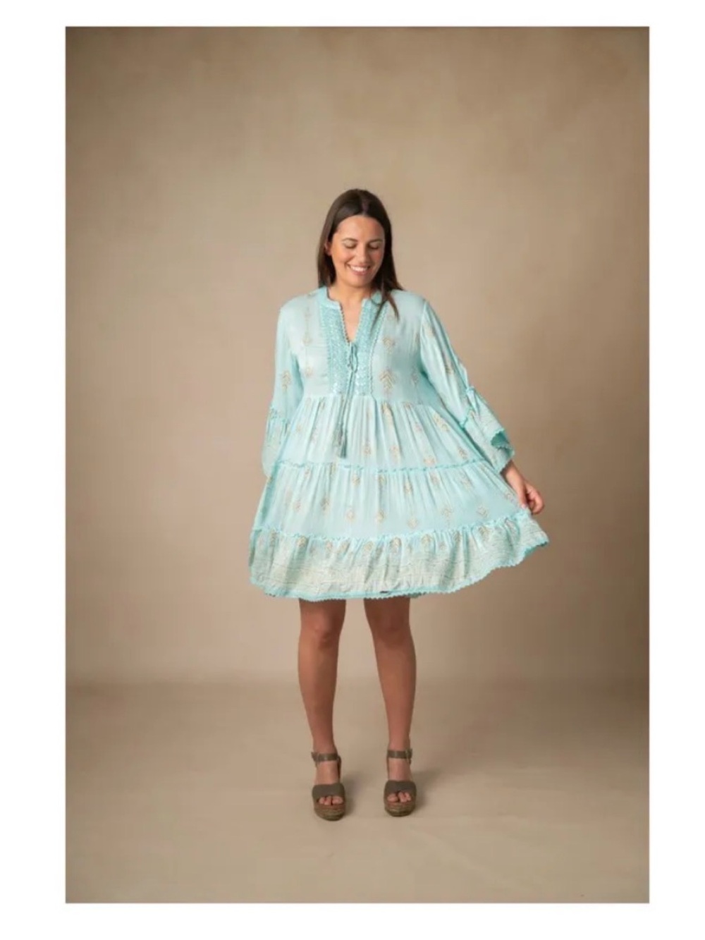 Lula Natura Ana Aguamarina Dress – One Size – NWT